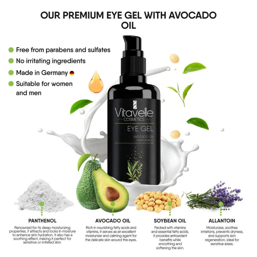 Eye Gel with Avocado Oil - Vitavelle Cosmetics USA