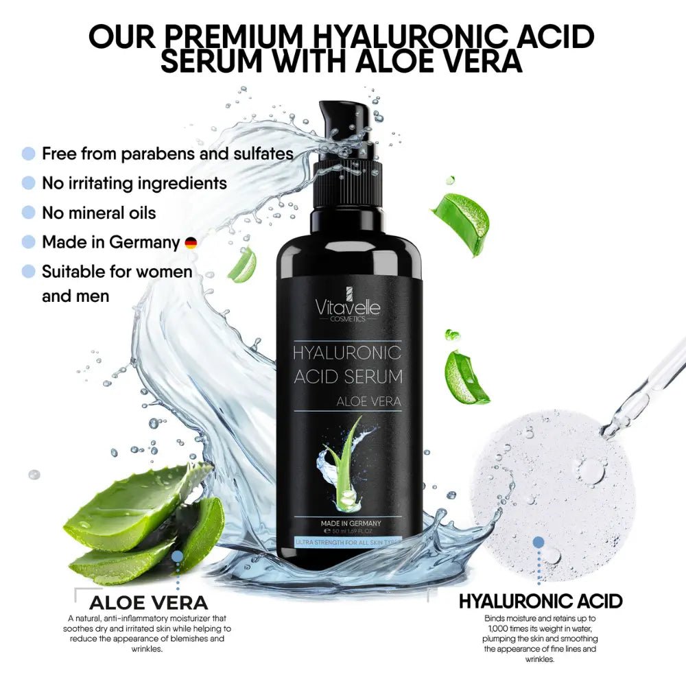 Hyaluronic Acid Serum with Aloe Vera - Vitavelle Cosmetics USA