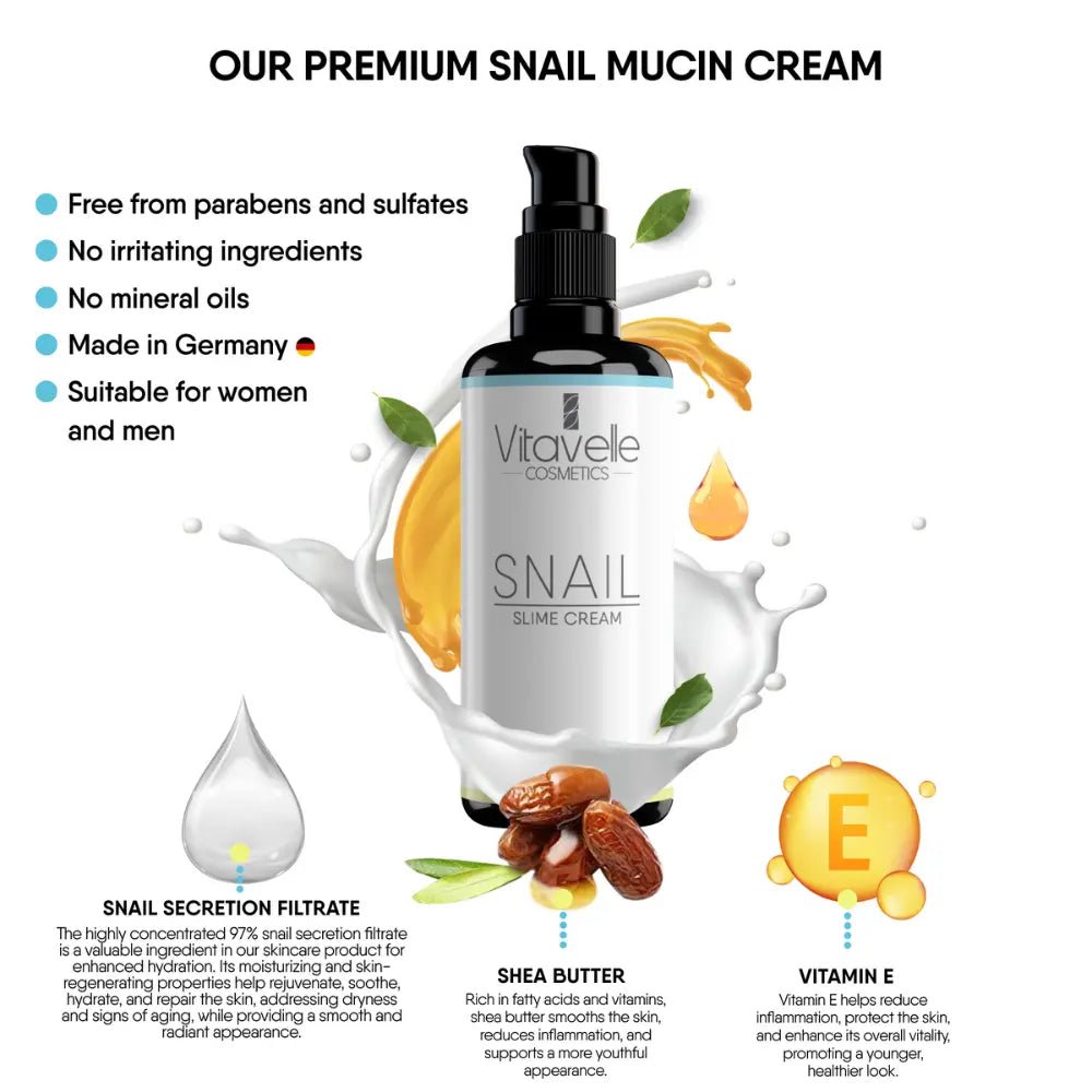 Snail Mucin Cream - Vitavelle Cosmetics USA